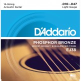 Daddario EJ38 12-String Phosphor Bronze, Light, 10-47