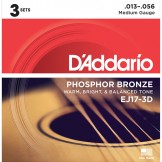 Daddario EJ17-3D Phosphor Bronze, Medium, 3Set, 13-56