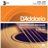 Daddario EJ15-3D Phosphor Bronze, Extra Light, 3Set, 10-47