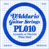 Daddario Plain Steel Singles PL010