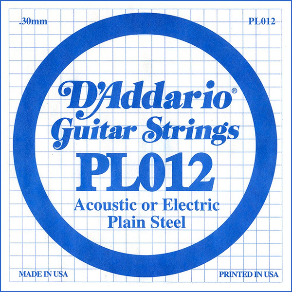 Daddario Plain Steel Singles PL012