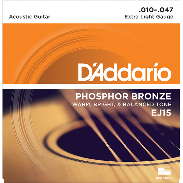 Daddario EJ15 Phosphor Bronze, Extra Light, 10-47