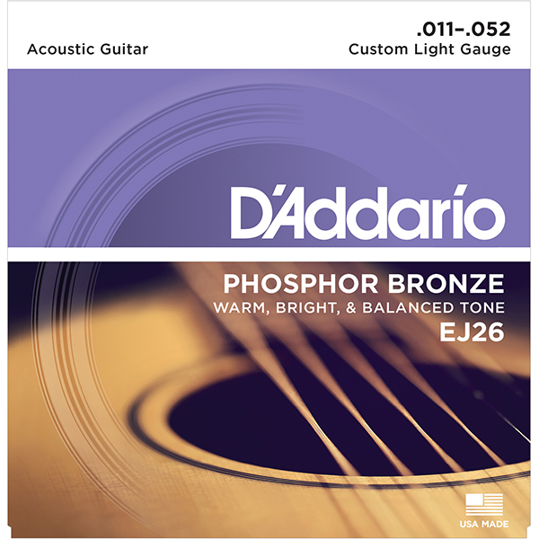 Daddario EJ26 Phosphor Bronze, Custom Light, 11-52