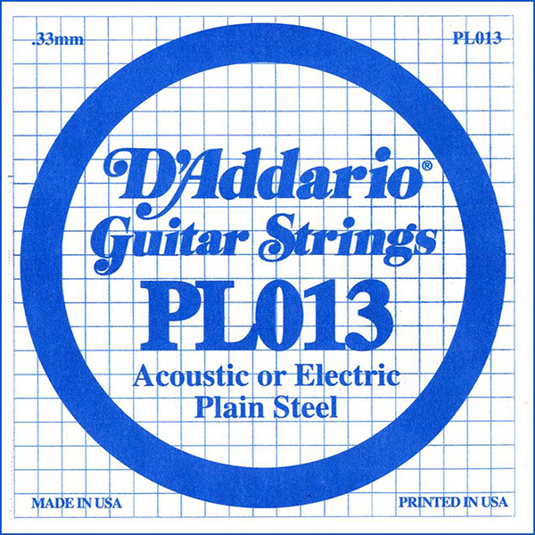 D'addario Plain Steel Single PL013