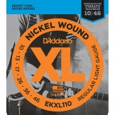 Daddario EKXL110 Nickel Wound, Super Light, Reinforced, 10-46